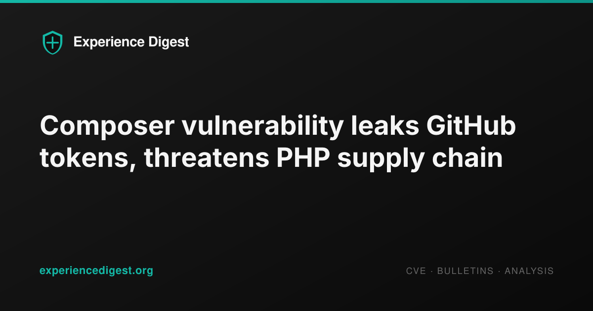 Composer vulnerability leaks GitHub tokens, threatens PHP supply chain ...